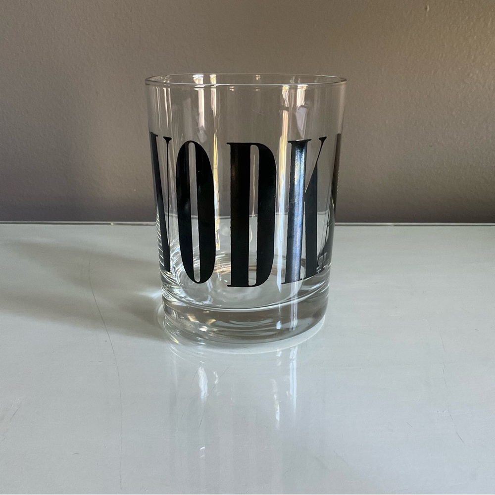 Vintage VODKA Graphic Rocks Glass